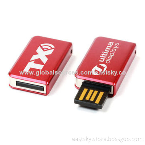 Promotional Slide Thumb Drive, Made of Metal, USB2.0 Interface, 64MB to 32GB Memory CapacityNew